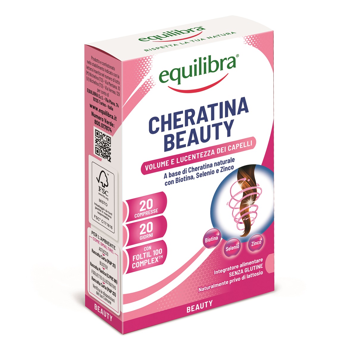 Equilibra Biofoltil Cheratina Naturale Integratore Capelli e Unghie 20 Compresse