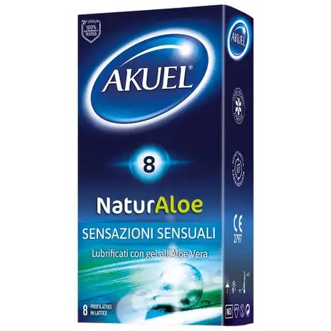 Profilattico naturaloe lubrificato con aloe vera 8 pezzi