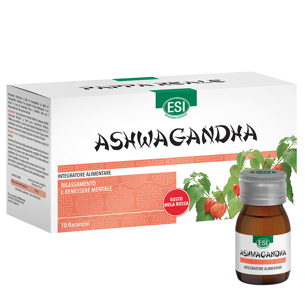 Esi Ashwagandha Integratore per il Rilassamento ed il Benessere Mentale 10 Flaconcini