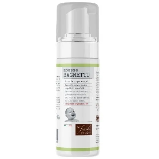 Fiocchi Di Riso Mousse Bagnetto Talco Non Talco Cute e Cuoio Capelluto Sensibile 200 ml
