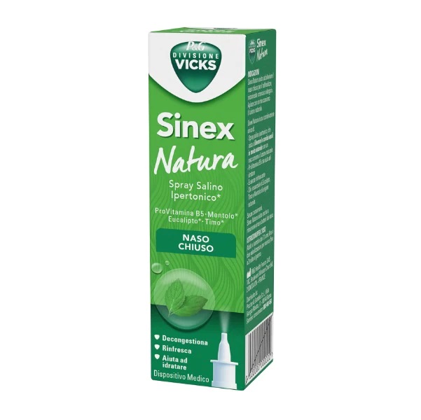 Vicks Sinex Natura Spray Salino Ipertonico Naso Chiuso 20 ml