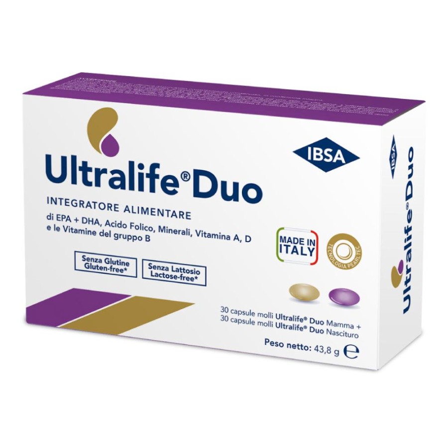 Ultralife Duo Integratore di Vitamine e Minerali 30 Capsule Per la Mamma + 30 Capsule Per Neonato