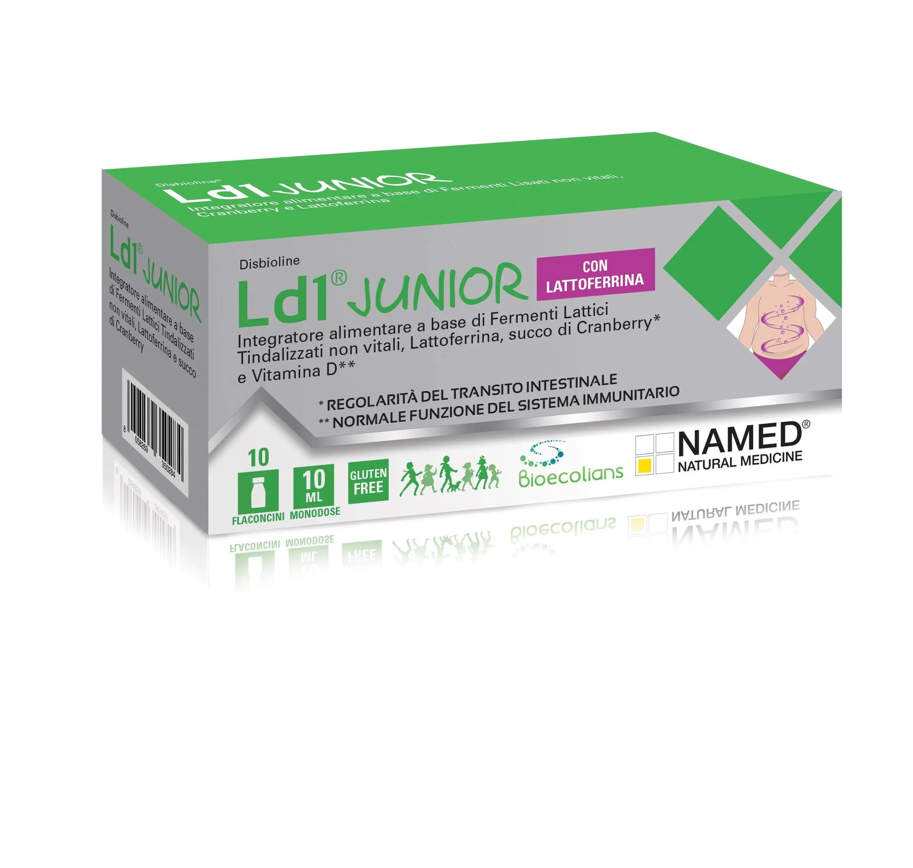 Named Disbioline LD1 Junior Integratore di Fermenti Lattici e Vitamina D 10 Flaconcini da 10 ml