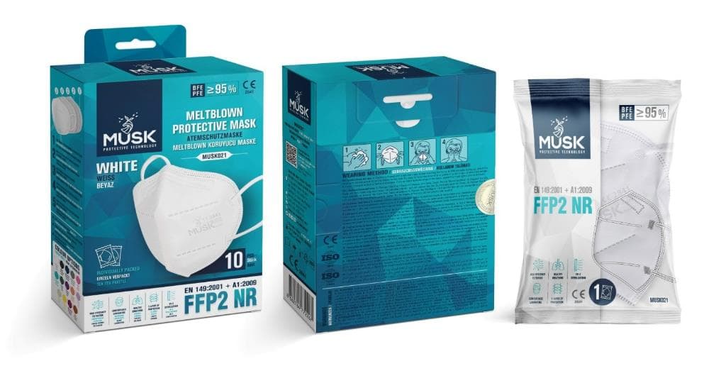 Musk Mascherina Ffp2 Bianca 10 Mascherine