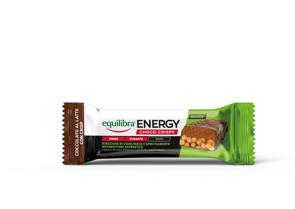 Equilibra Barretta Energy Choco Crispy per la Riduzione di Stanchezza ed Affaticamento 1 Barretta da 40 g
