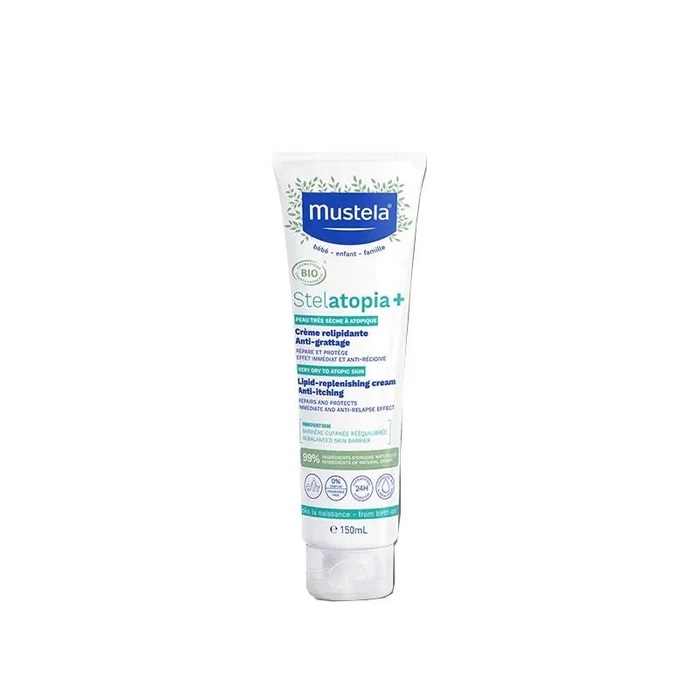 Mustela Stelatopia+ Crema Anti-Prurito Relipidante BIO Per Pelle Molto Secca ad Atopica 150 ml