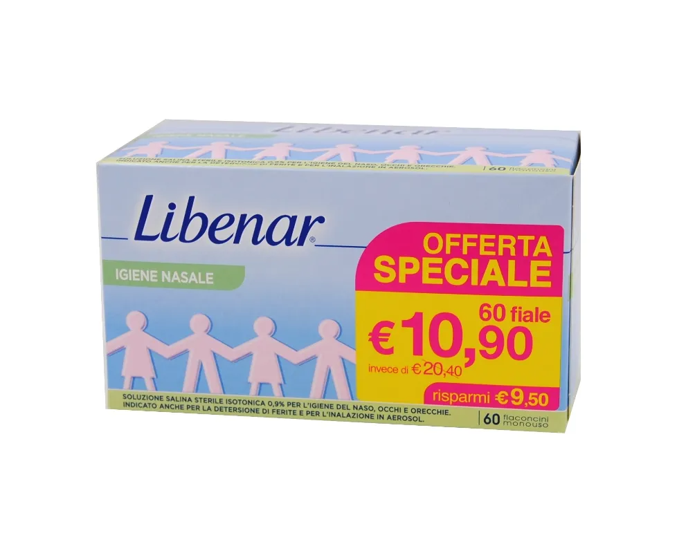 Libenar Soluzione Fisiologica Per Lavaggi Nasali - PROMO 60 Flaconcini