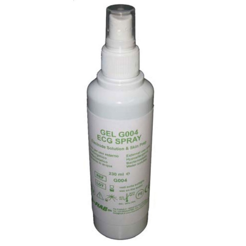 Gel spray elettroconduttore ad azione igienica e sgrassante per ecg flacone da 230 ml