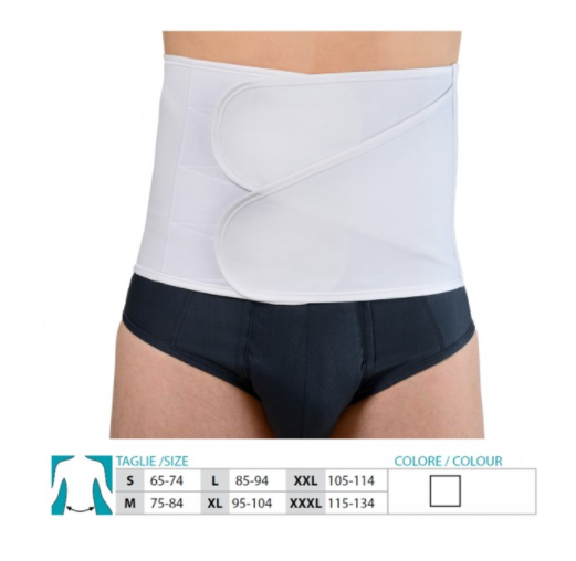 Orione 3501 fascia regolabile doppia apertura in cotone poliestensivo steccata h 24cm xxxl