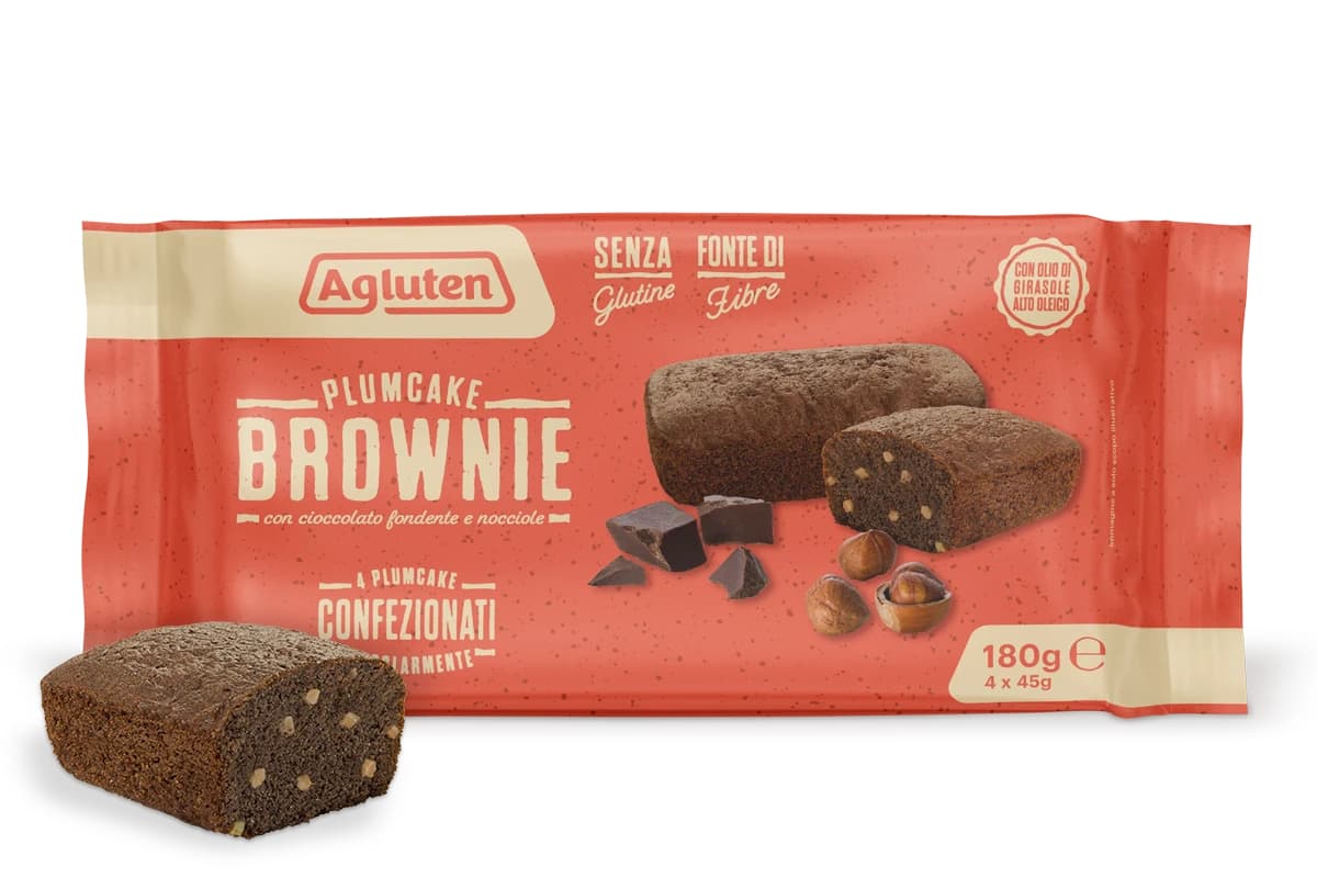 Agluten plumcake brownie 4 pezzi da 45 g