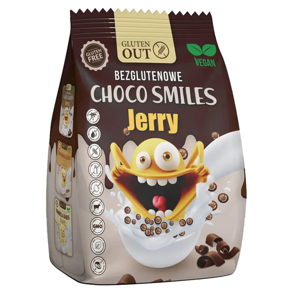 Gluten out choco smiles jerry 375 g
