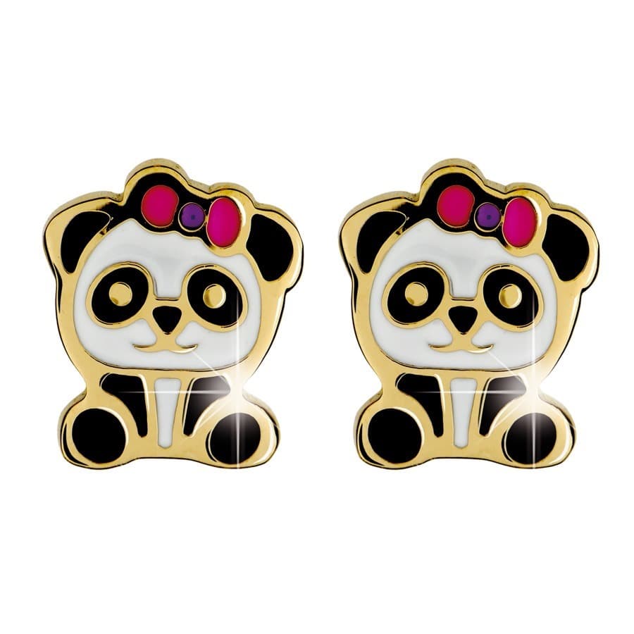 BJT712 ORECCHINI BABY PANDA GOLD PLATED