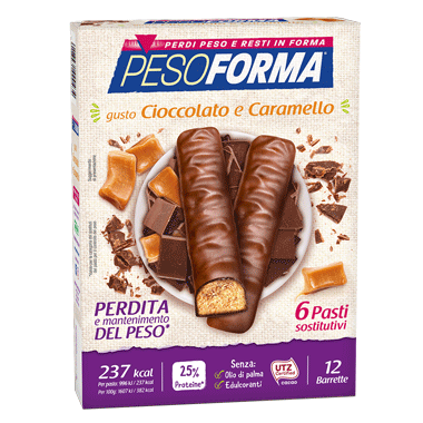 Pesoforma Barrette Cioccolato e Caramello 6 Pasti