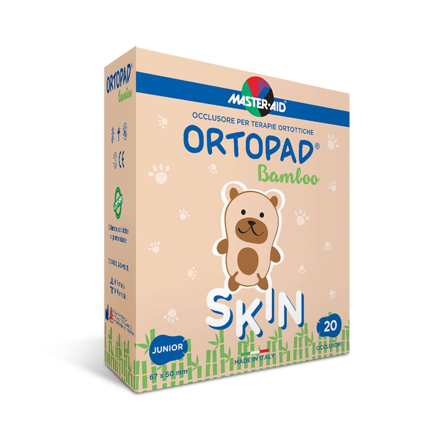 Ortopad Regular Skin Cerotto Occlusore Autoadesivo Per Ambliopia E Strabismo 20 Pezzi