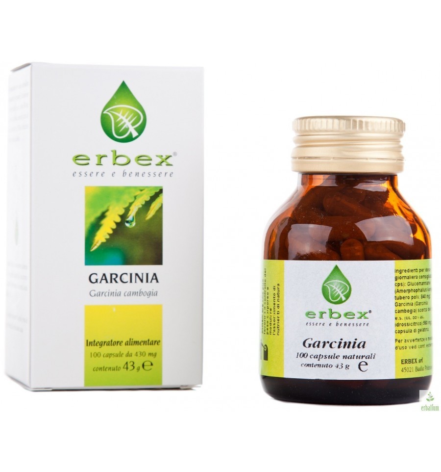 Erbex Garcinia 430 mg Integratore 100 Capsule