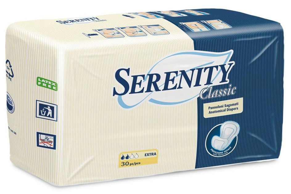Serenity Classic Pannolone Sagomato Extra 30 Pezzi