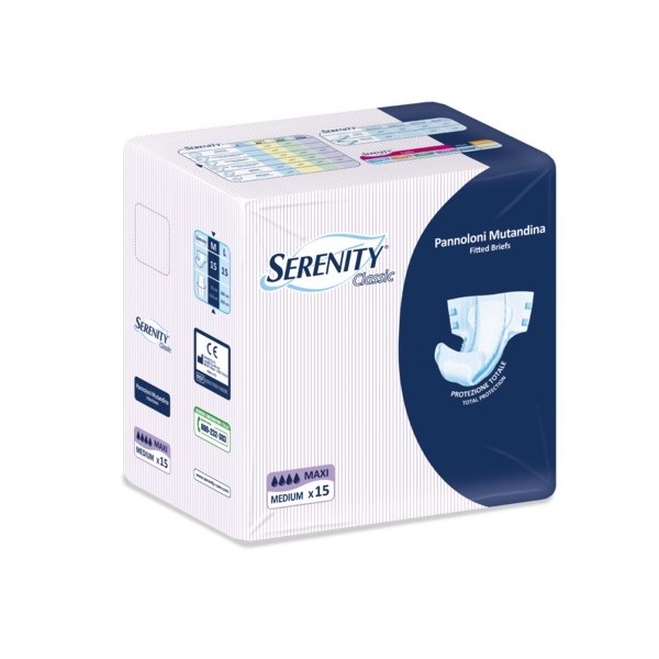 Serenity Classic Pannolone Mutandina Maxi Taglia M 15 Pezzi