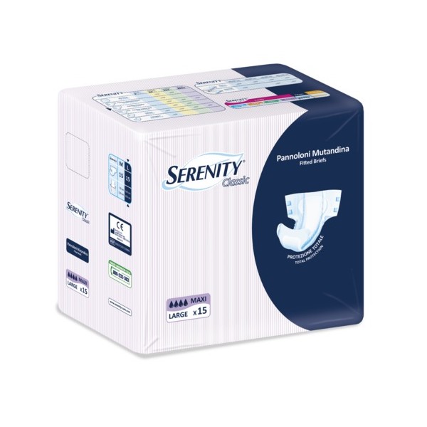 Serenity Classic Pannolone Mutanda Maxi Taglia L 15 Pezzi