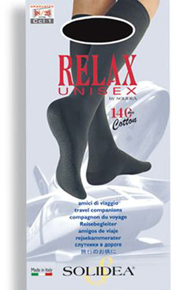 Solidea Relax Unisex 140 DEN Gambaletto Compressivo Punta Aperta Colore Nero Taglia 3 L