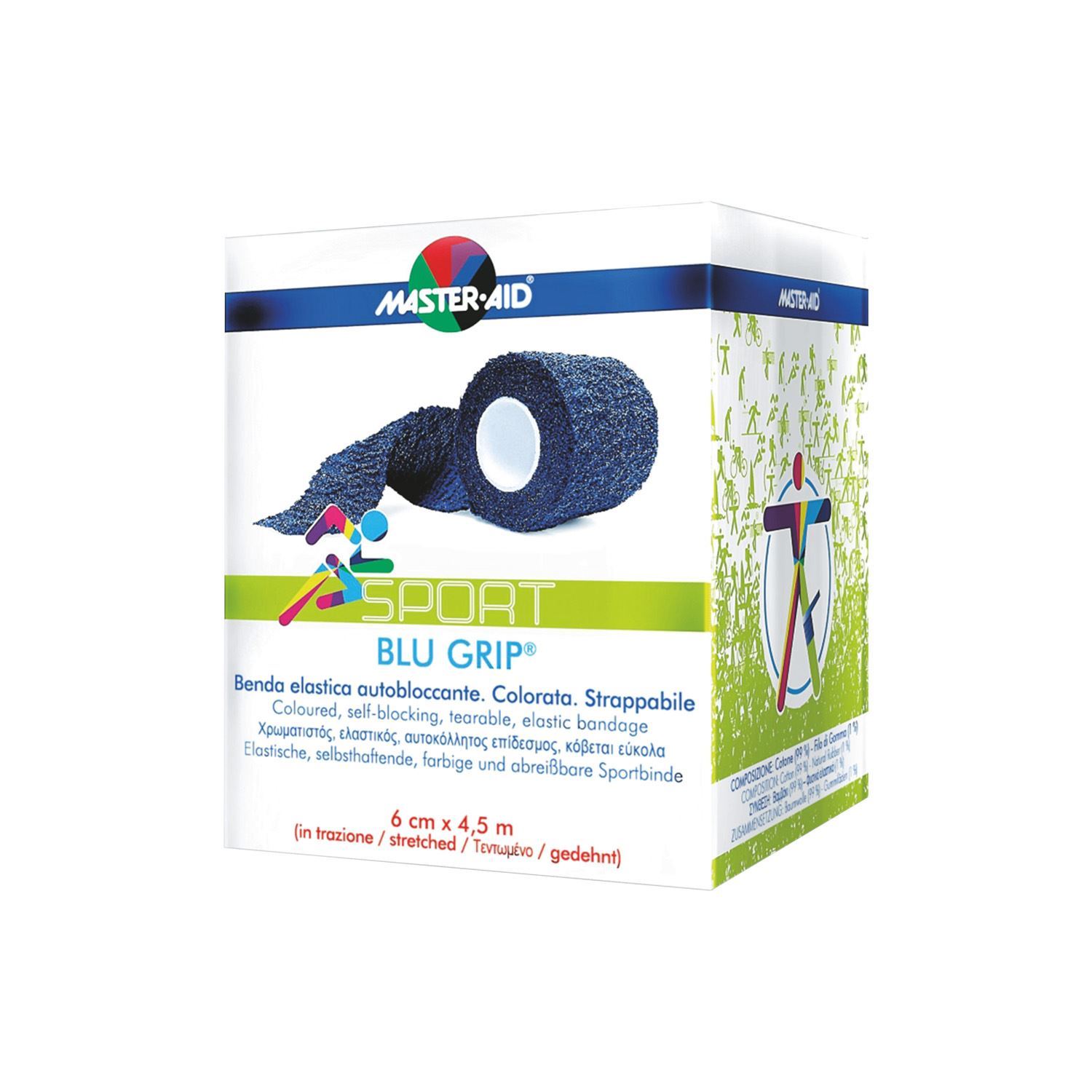 Master Aid Sport Blu Grip Benda Elastica Autobloccante cm 8x4,5 m