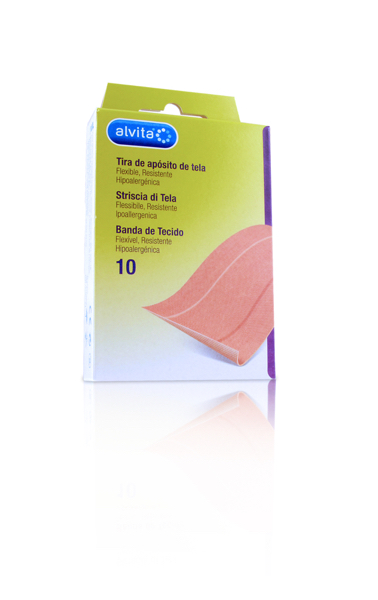 Alvita Cerotti In Striscia Di Tela 10 cm x 6cm 10 Pezzi