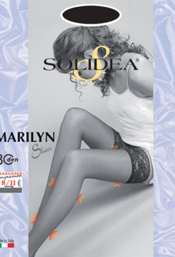 Marilyn 30 Sheer Calza Autoreggente Camel 1 - S