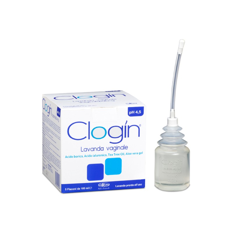 Clogin Lavanda Vaginale Soluzione pH 4.5 Con Cannule Vaginali 5 Flaconi