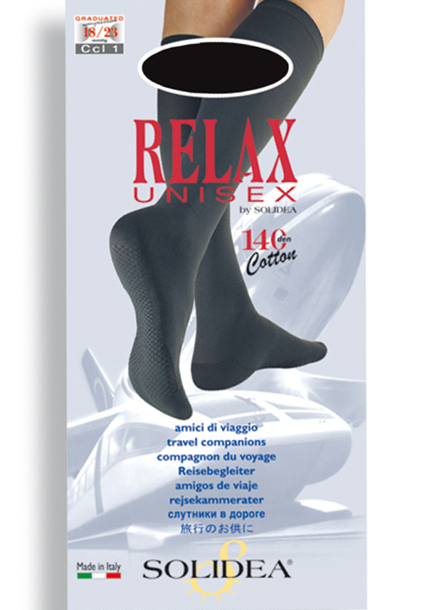 Solidea Relax Unisex 140 DEN Gambaletto Compressivo Colore Antracite Taglia 4