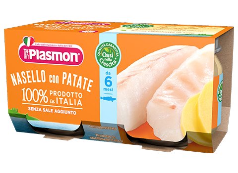 Plasmon Omogenizzato Nasello e Patate 2 Vasetti per 80 g