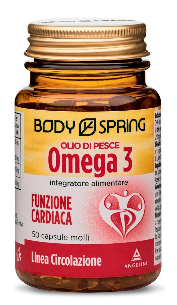 Body Spring Olio di Pesce Omega 3 Integratore Funzione Cardiaca 50 Capsule