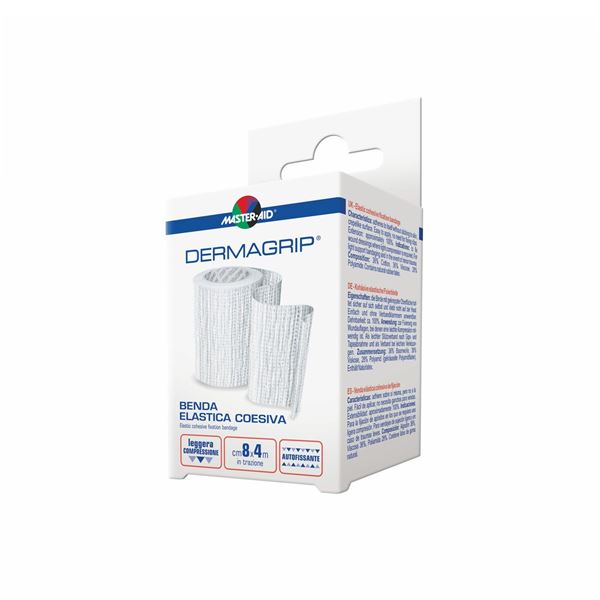 Dermagrip Benda Elastica Auto Aderente Per Medicazioni Con Leggero Effetto Compressivo cm 10x4m