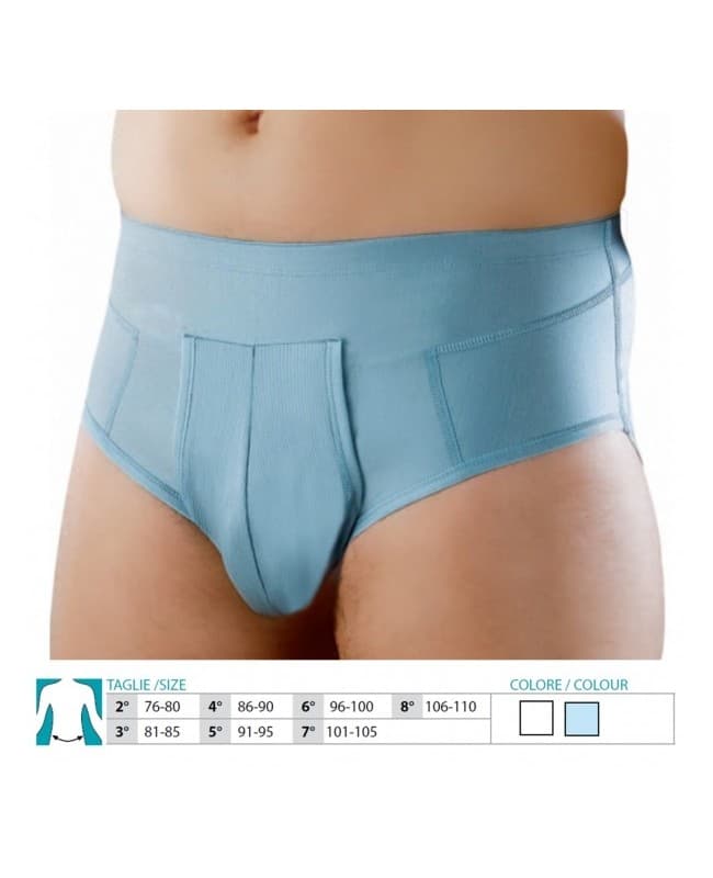 ORIONE 515 CINTOSLIP ERNIARIO UOMO APERTO CON PELOTTE IN COTONE AZZURRO 2