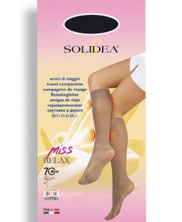 Solidea Miss Relax Sheer 70 DEN Gambaletto Compressivo Colore Paprika Taglia 3 L