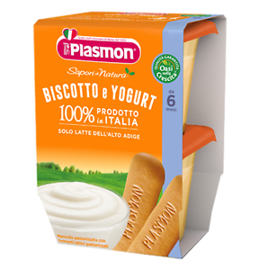 Plasmon Dessert Omogeneizzato Yogurt Biscotto 2 Vasetti da 120 g