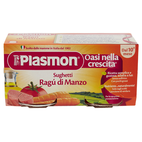 Plasmon I SughettI Al Ragù di manzo 2 Vasetti da 80 g