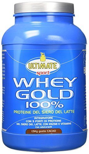 Ultimate Italia Whey Gold 100% Proteine del Siero del Latte Gusto Cacao 1,5 kg