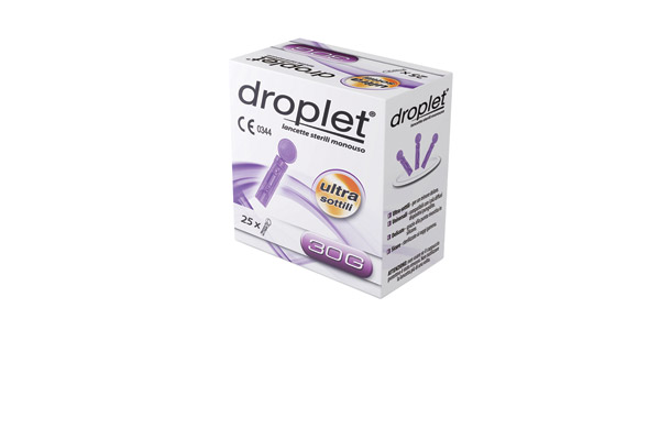 Droplet Lancette 30G Pungidito Sterili 25 Pezzi