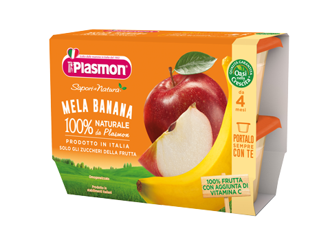 Plasmon Omogeneizzati Di Frutta Sapori Di Natura Alla Mela E Banana 4x100 g +4m