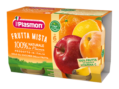 Plasmon Omogeneizzati Di Frutta Sapori Di Natura Frutta Mista 4x100 g +6m