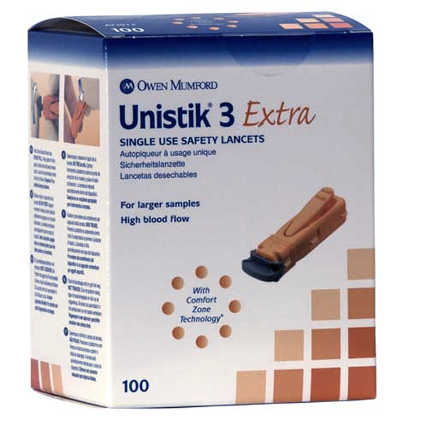 UNISTIK 3 EXTRA LANCETTE 100PZ