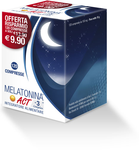 Melatonina Act +3 Complex Integratore per il Sonno 120 Compresse