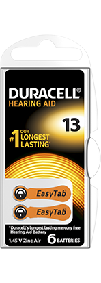 Duracell EasyTab 13 Arancio Batterie Apparecchio Acustico 6 Batterie