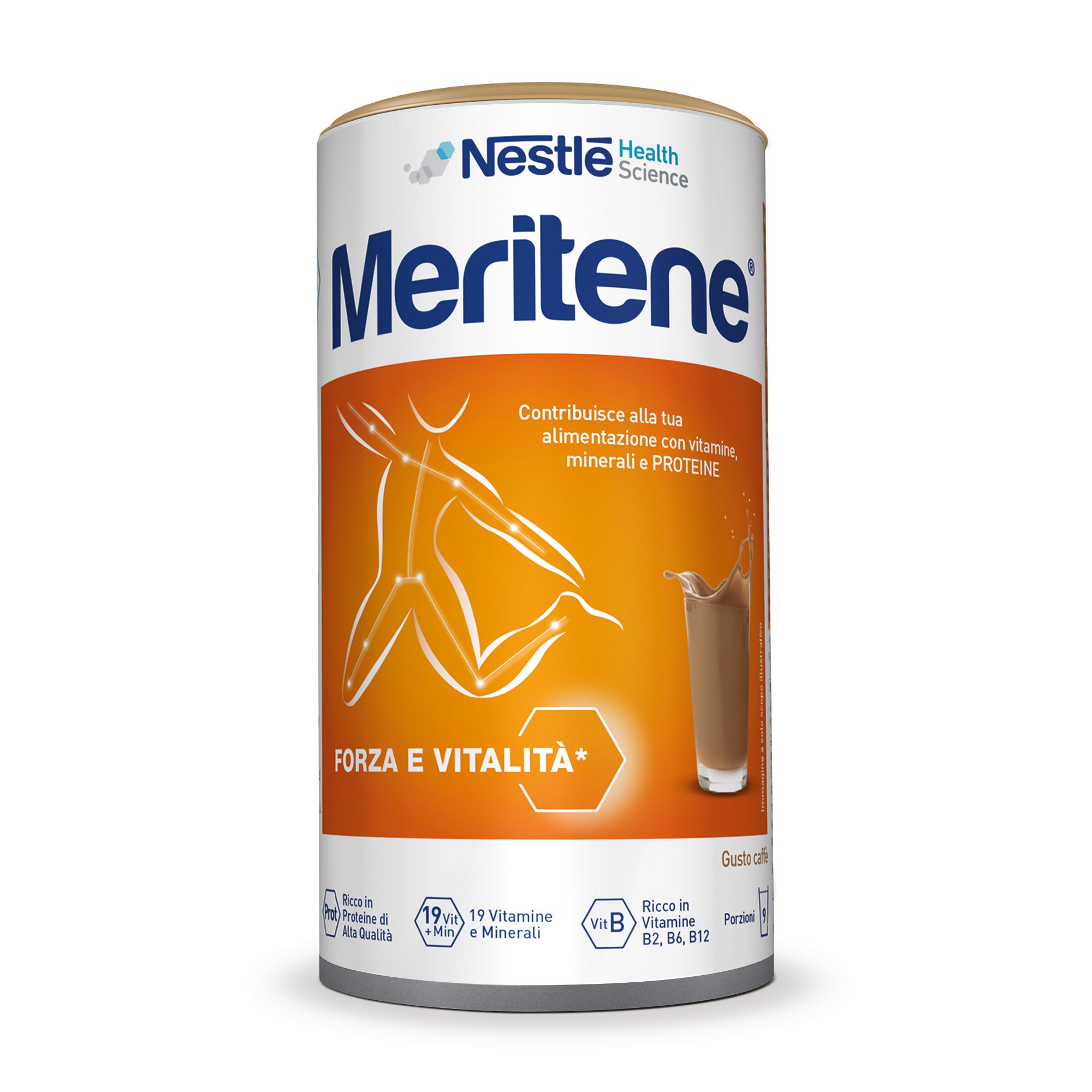 Meritene Forza e Vitalità Polvere Caffè Integratore Proteine Vitamine e Minerali 270 g