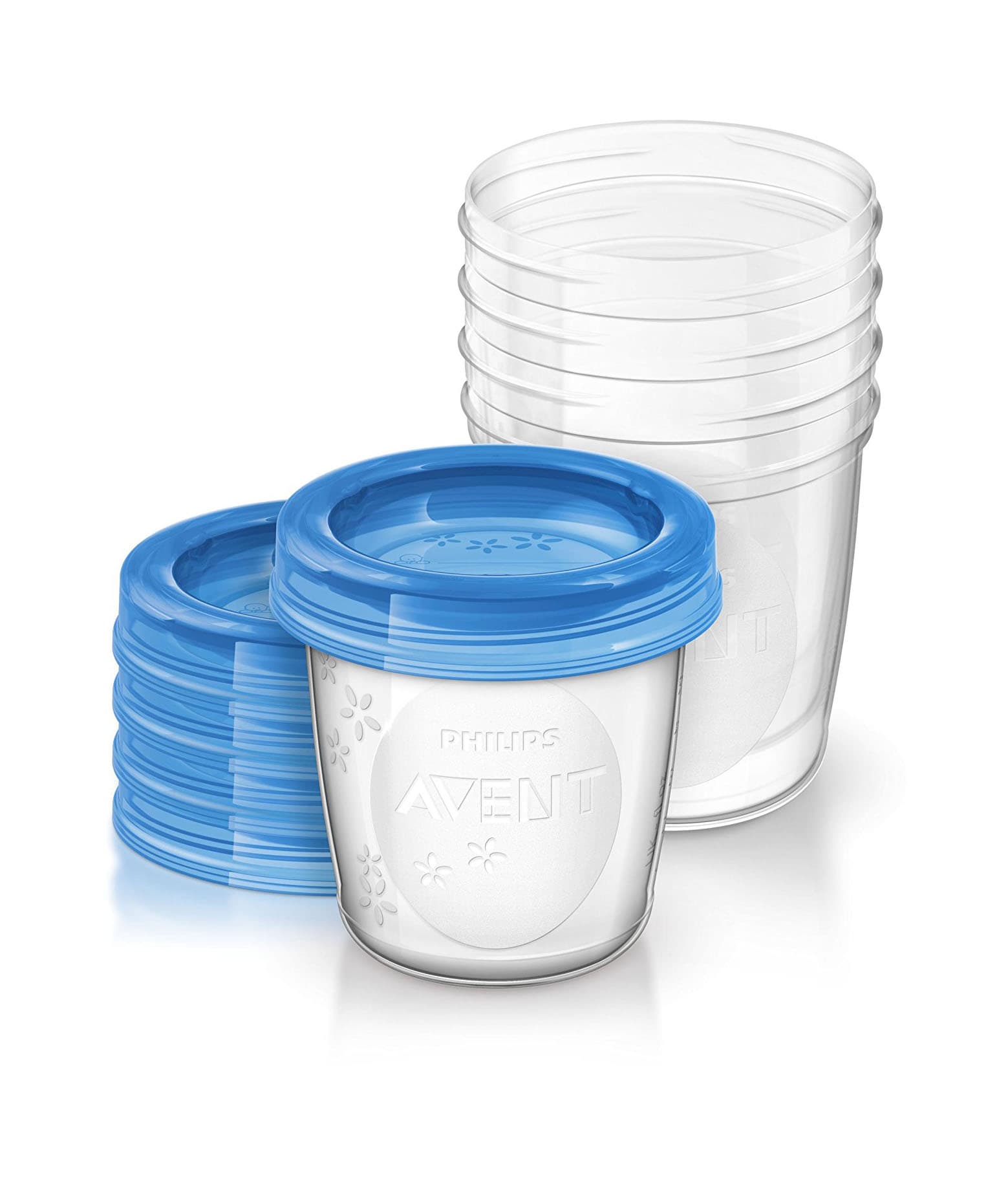 Avent Vasetti Conservalatte Con Coperchio 180 ml 5 Pezzi