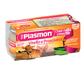 Plasmon Omogenizzato Vitello e Prosciutto 4 Vasetti da 80 g