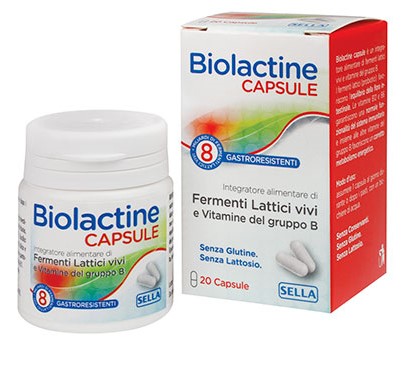 Biolactine Capsule Integratore di fermenti Lattici e Vitamine 20 Capsule