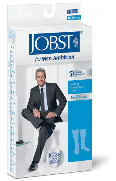 Jobst ForMen Gambaletto Uomo Compressione Graduata 15-20 Taglia IV Blu