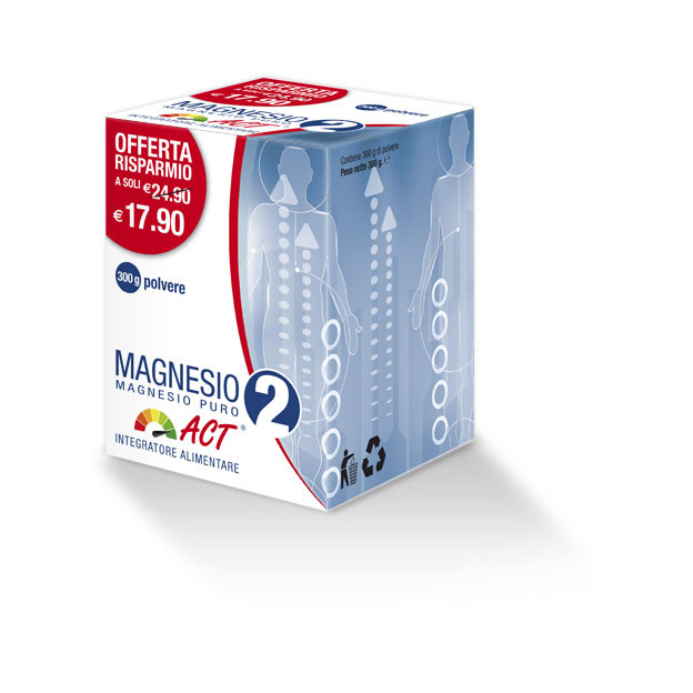 Magnesio 2 Act Magnesio Puro Integratore In Polvere 300 g