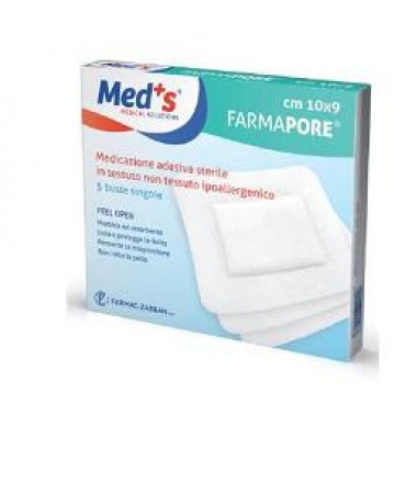 Med's Farmapore Medicazione Autoadesiva Sterile Con Cerotto 10 x 30 cm 3 Pezzi