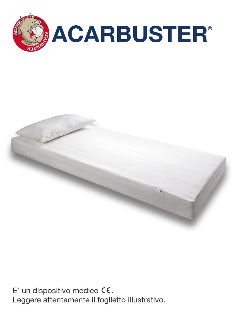 Envicon Medical Acarbuster Copri Materasso 1 Piazza Anti Acaro 120 x 195 cm